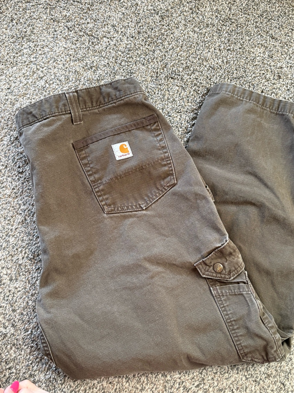Carhartt B342 DFR Relaxed Fit Ripstop Men’s Work Pants 44x30 Brown Utility